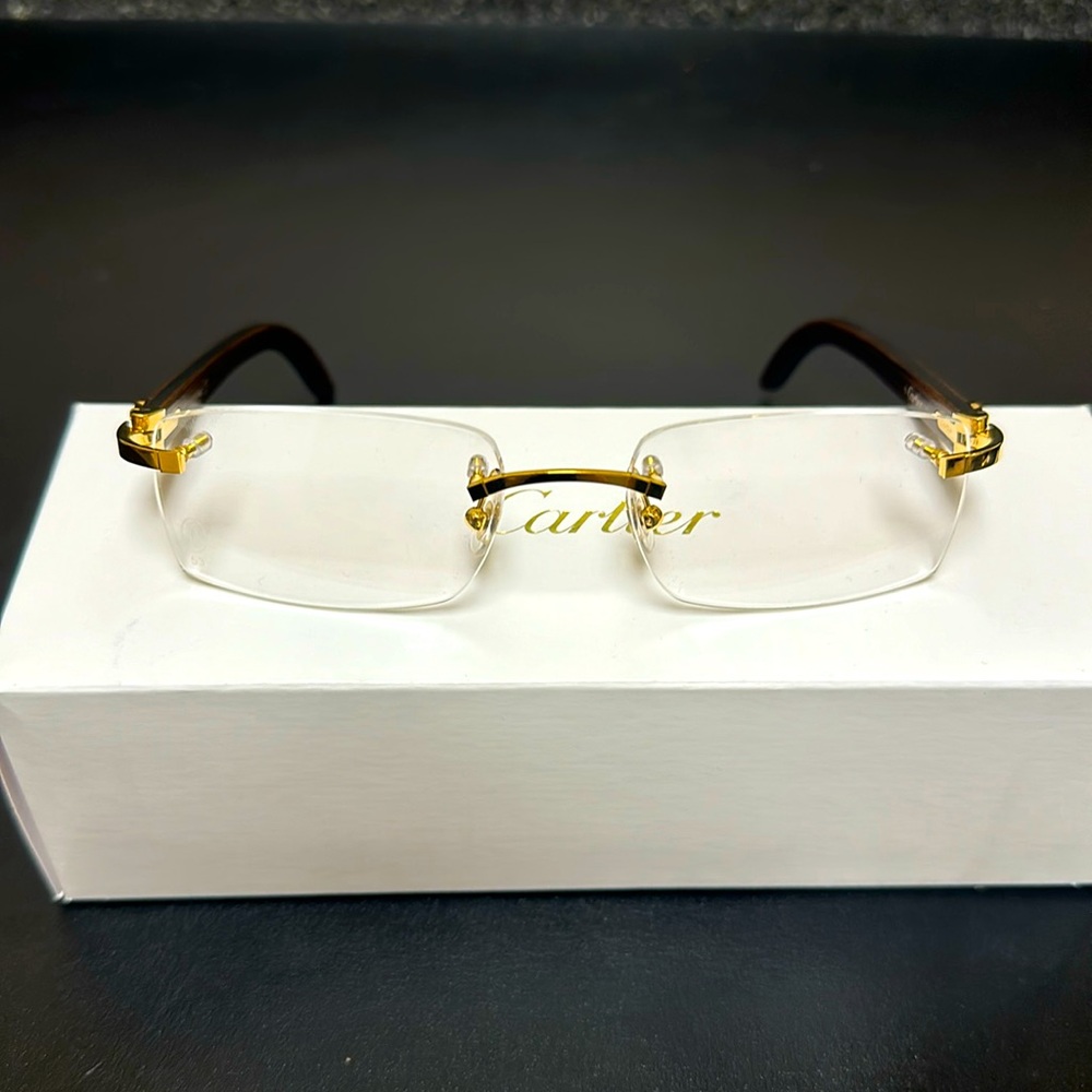 Cartier Wood Chestnut brown/ gold  Ct0052o